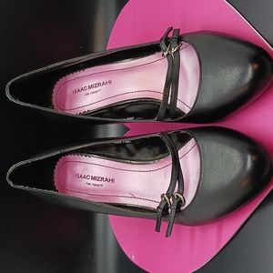 Isaac Mizrahi For Target Black Leather Pointed Toe Heels/Shoes Size 8 Chris